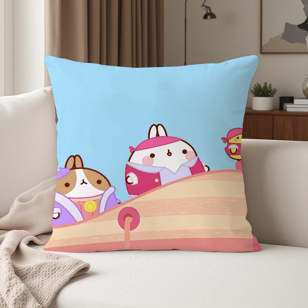 Cartoon Cute Mmolangs Pillow Case Suitable For Bedrooms Living Rooms Cars Home Decoration