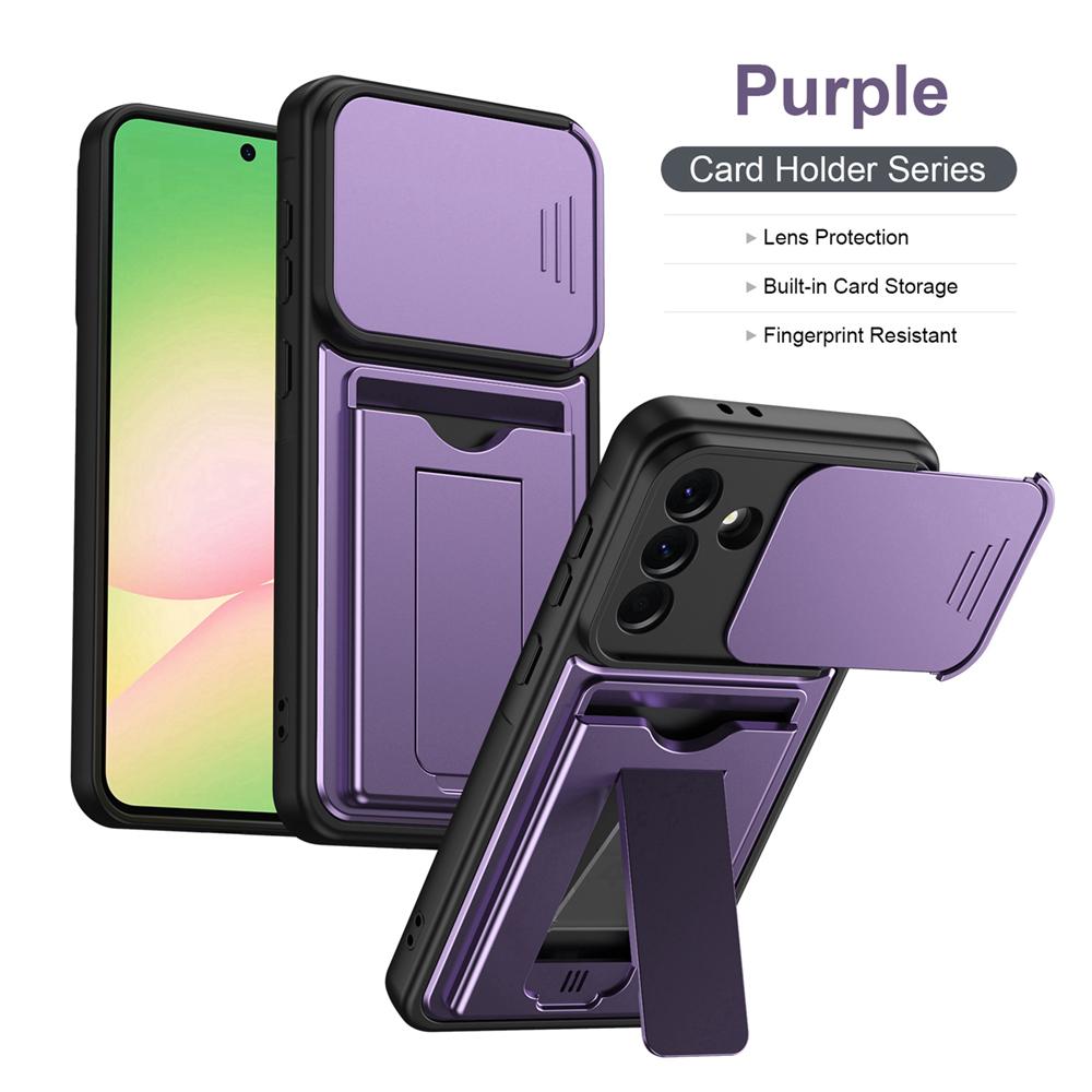 KEYSION Porte-cartes Sac Étui pour Téléphone pour Samsung Galaxy A57 5G A37 A27 A17 5G Protection Coulissante pour Appareil Photo Support Coque antichoc