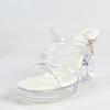 Fashion 12CM Sexy Transparent Crystal Square Toe Sandals Women Non-Slip Rhinestone Heels Car Model Runway Party Shoes Summer 2025