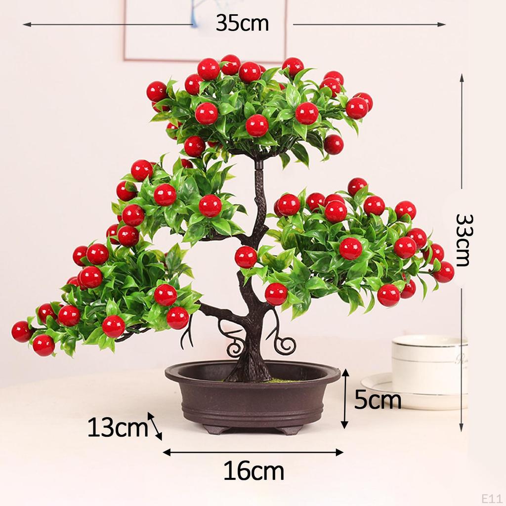Artificial Fruit Tree Bonsai Pot Plants Ornament Realistic PP Material Table Centerpiece for