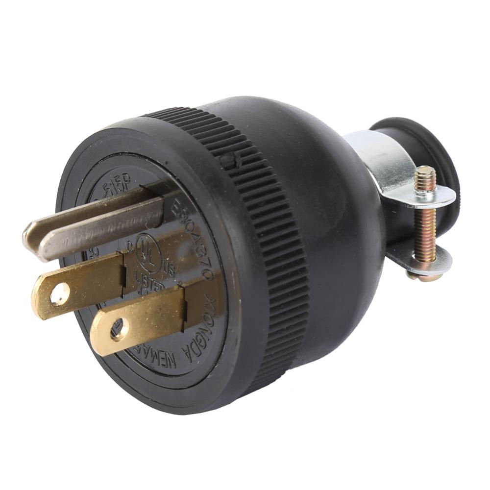 15A Power Plug Connector 125V Male Connector Durable NEMA5-15P Power Plug  Power Connections