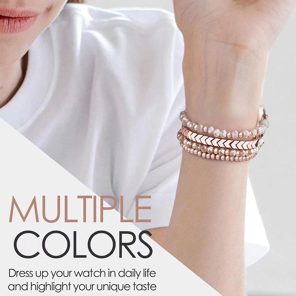 Bracelet Link Beads Strap For Apple Watch Band Women 38/40/41/42/44/45/49mm Bracelet Iwatch Series 8 7 Se 3 4 5 6 Ultra Band