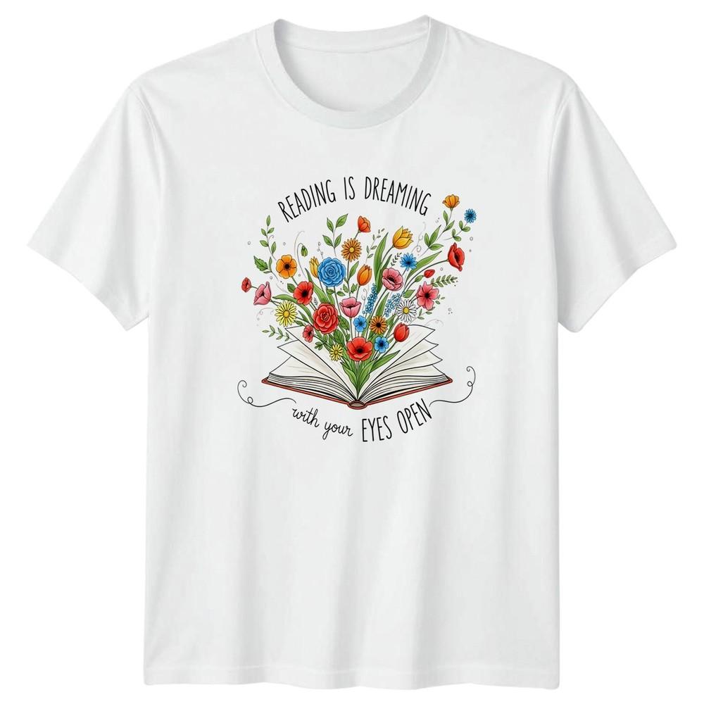 Reading Is Dreaming With Your Unisexs TShirt Book Lovers Reading Gift For Her S
