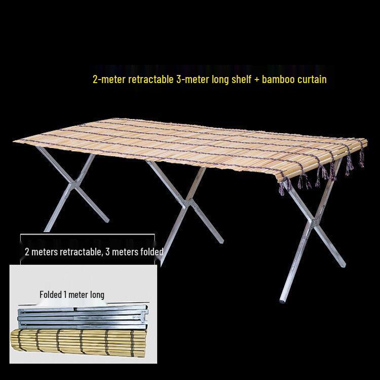 Foldable Night Market Shelf with Thick Bamboo Mat