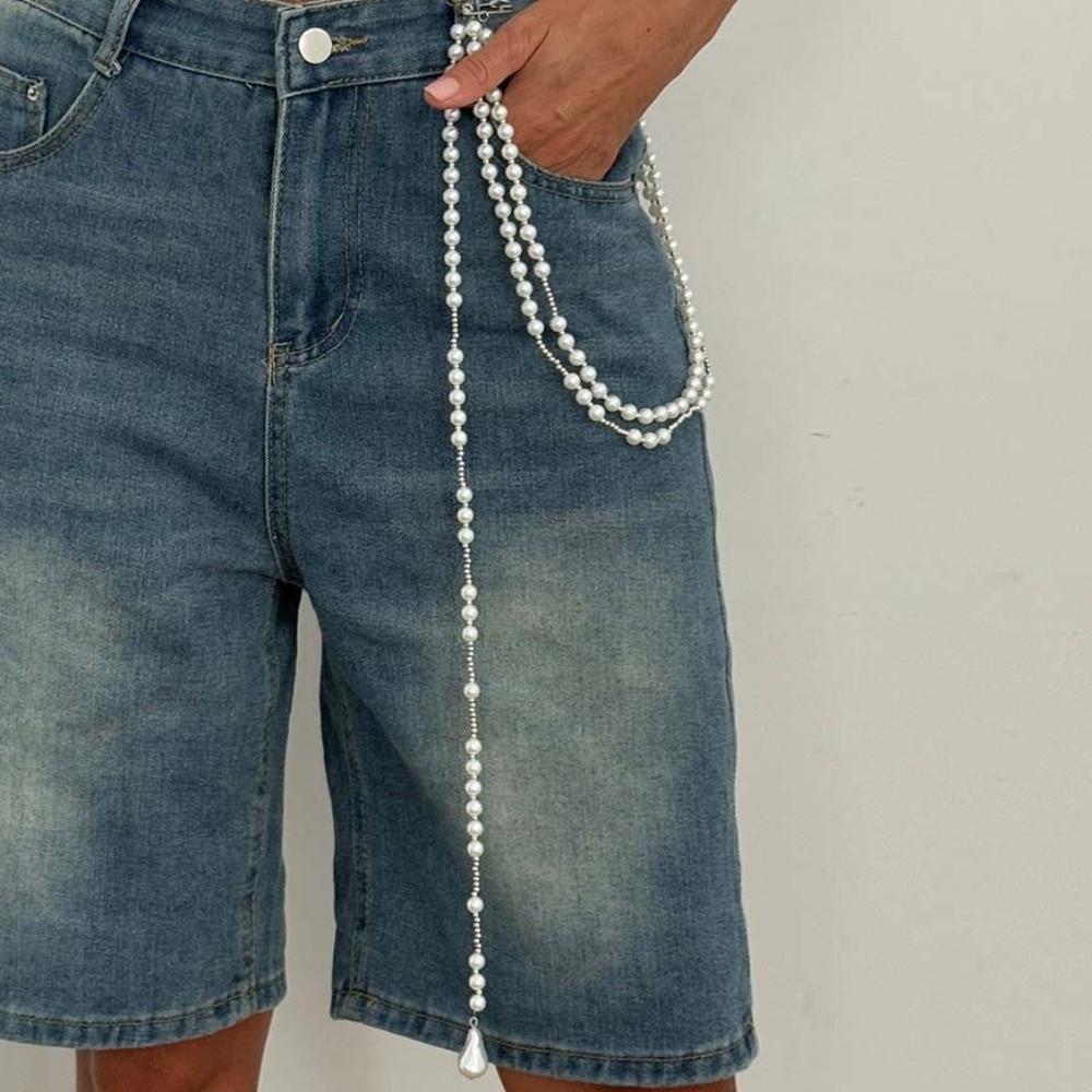 Corsage Ornament Pearls Chains Brooch Pant Chains Vintage Tassel Chain Pin Accessories Elegant Metal Multi-layer Necklace