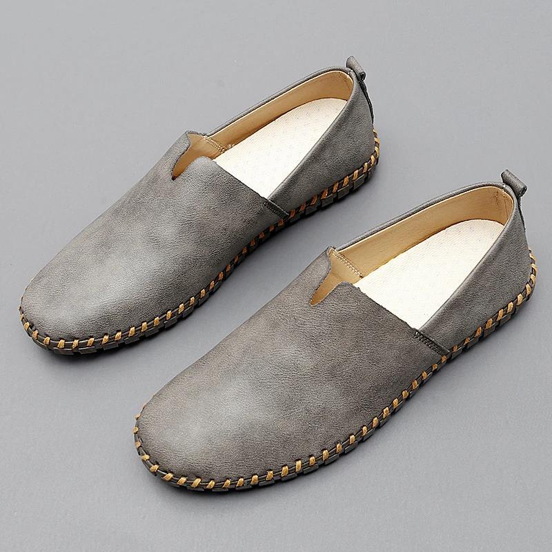 Fashion Outdoor Casual Shoes Handmade Moccasins Leather Loafers Men Driving Shoes Size 39-48 Summer Sandals for Man Zapatos Para Hombre