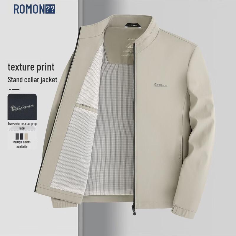 ROMON Men's Business Casual Stand Collar Jacket