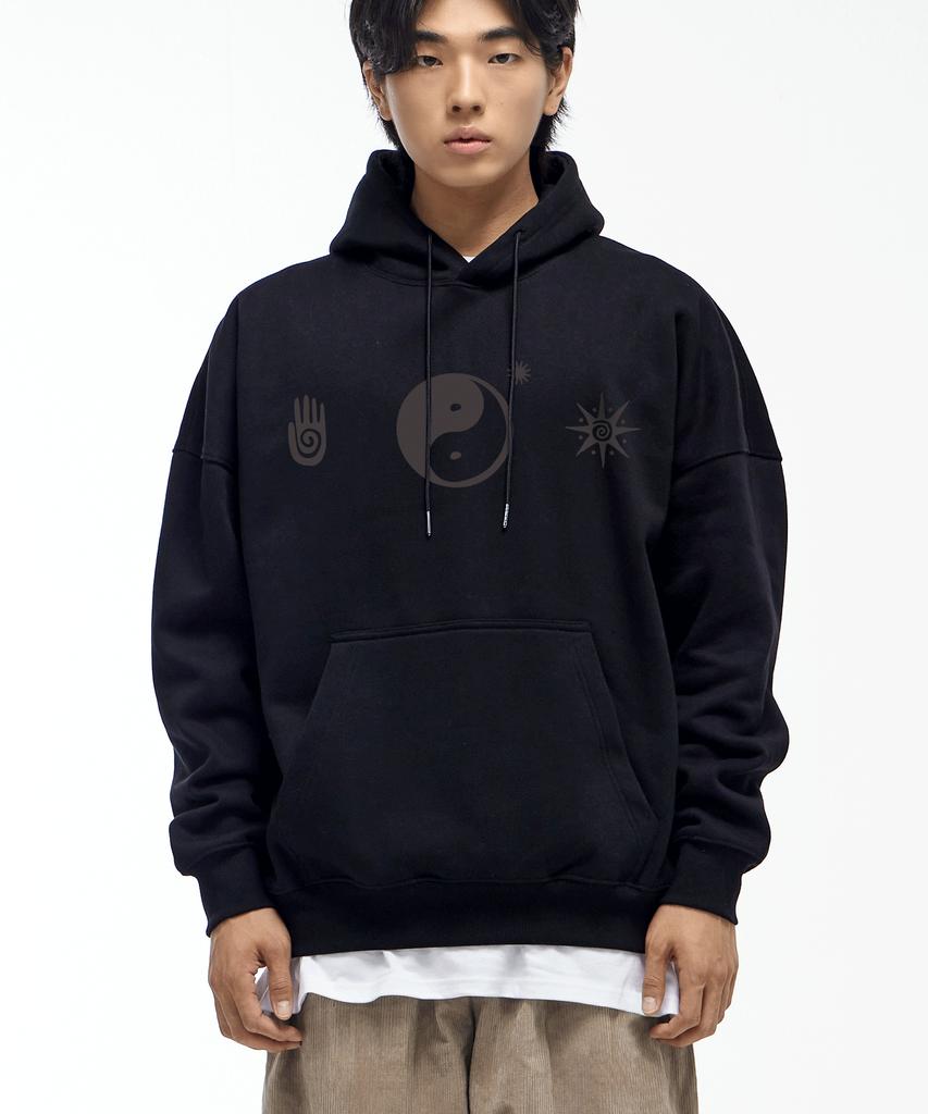Yin-Yang Graphic Hoodie Black