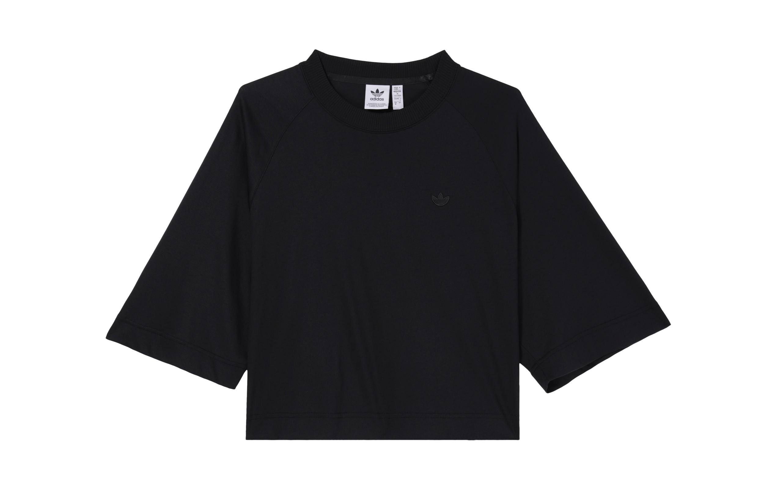 

Adidas T Shirts Women s Black Crew Neck Moderate Straight Fit IY9705 S
