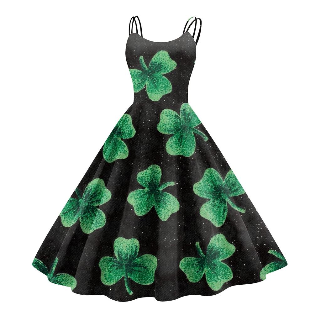 Women's Fashion Printed Sexy Strapless Gothic Cocktail Dress Punk Vintage Dress