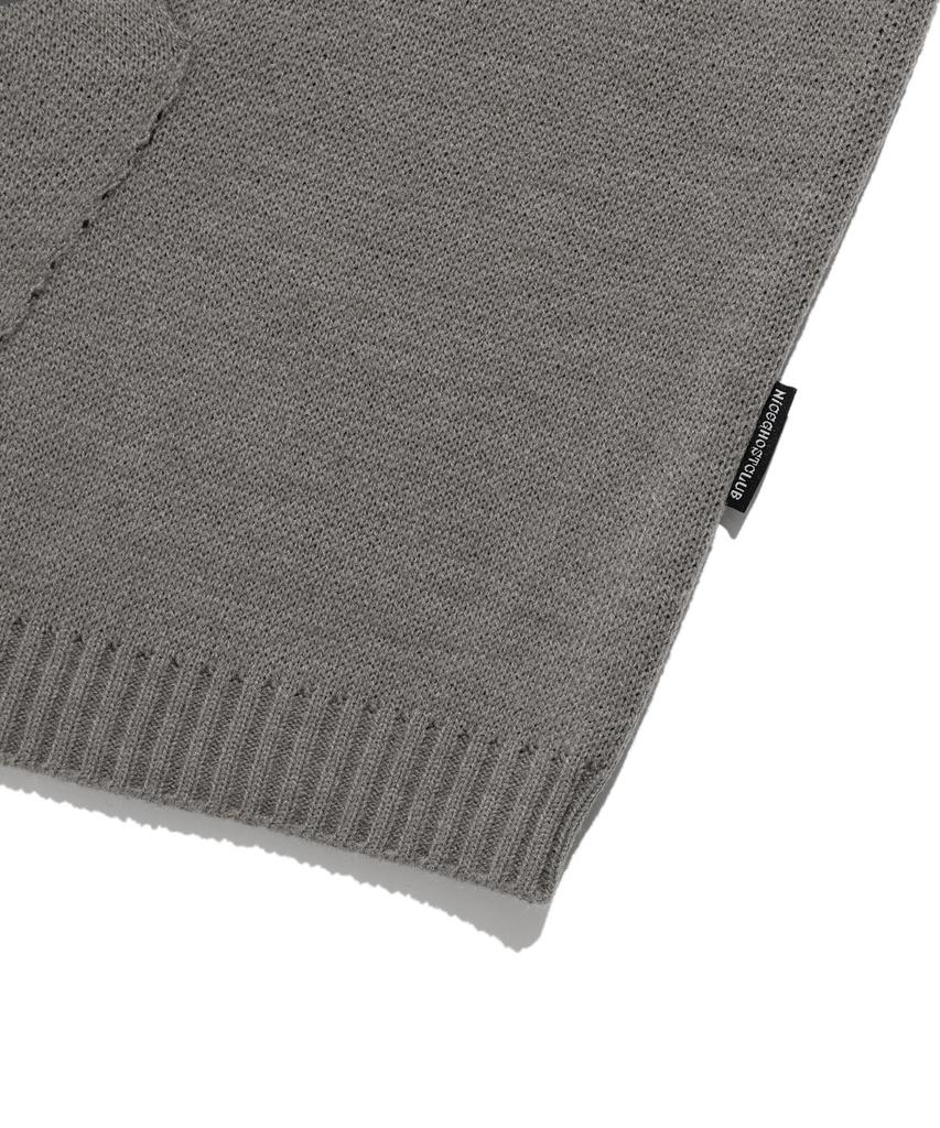 NICEGHOSTCLUB Big Ghost Logo Knit Hoodie_Grey(Ng2Dfuk611A)