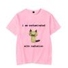 I Am Contaminated with Radiation Funny Cat Meme T-shirt Short Sleeve Men Women Vintage T Shirt Male O-Neck T Shirts