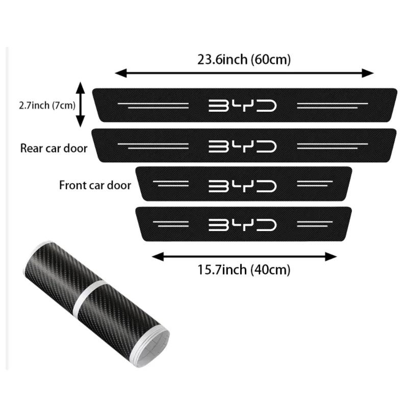 Carbon Fiber Car Door Sill Threshold Anti Scratch Stickers for BYD YUAN PLUS SONG PLUS HAN TANG Seal 06 Auto Trunk Bumper Strips