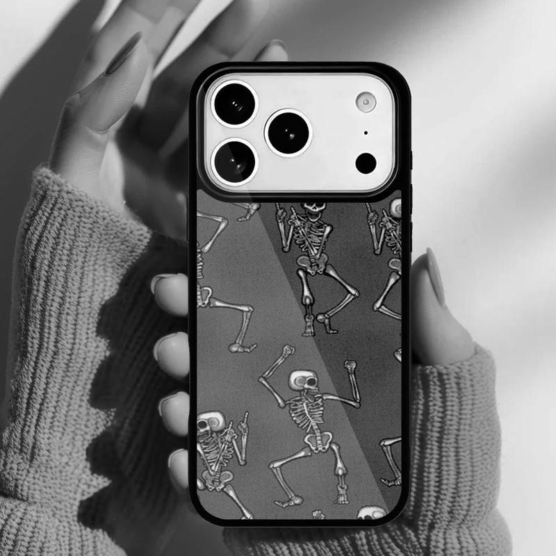 Spooky Skull Funny Dance Skeleton Phone Case for iPhone 17 Air 16e 15 14 13 Pro Max Back Cover for 12 11 Pro Coque