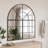 Vidaxl Wall Mirror, Black, 100X50 Cm, Arched Finish, Iron