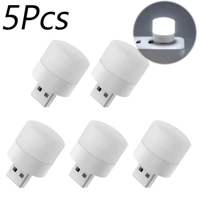 10/1Pcs Mini USB Night Light Warm White Eye Protection Book Reading Light USB Plug Computer Mobile Power Charging LED Night Lamp