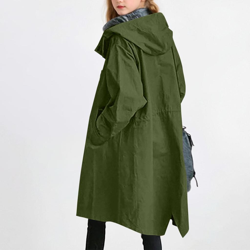 Children's Fashionable Oversized Trench Coat Casual Long-Sleeve Solid-Color Girls' Jacket
