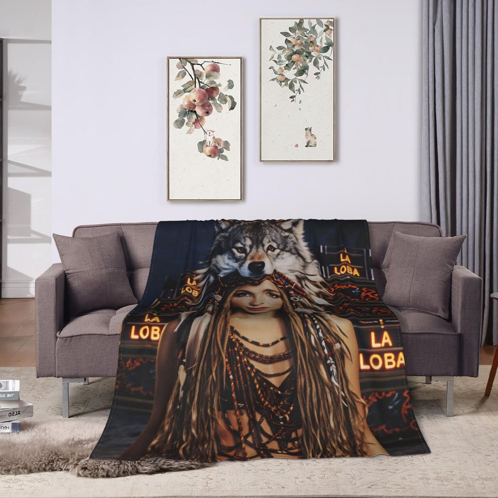 Warm Soft Blanket Decorative Shakira Throw Blanket Singer Pop Flannel Bedspread For Outdoor Comfortable Sofa Bed Cover