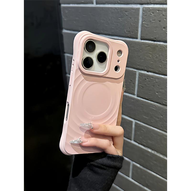 Full Coverage Silicone Magnetic Wave Pattern Phone Case For Iphone 17 Iphone 16 Pro
