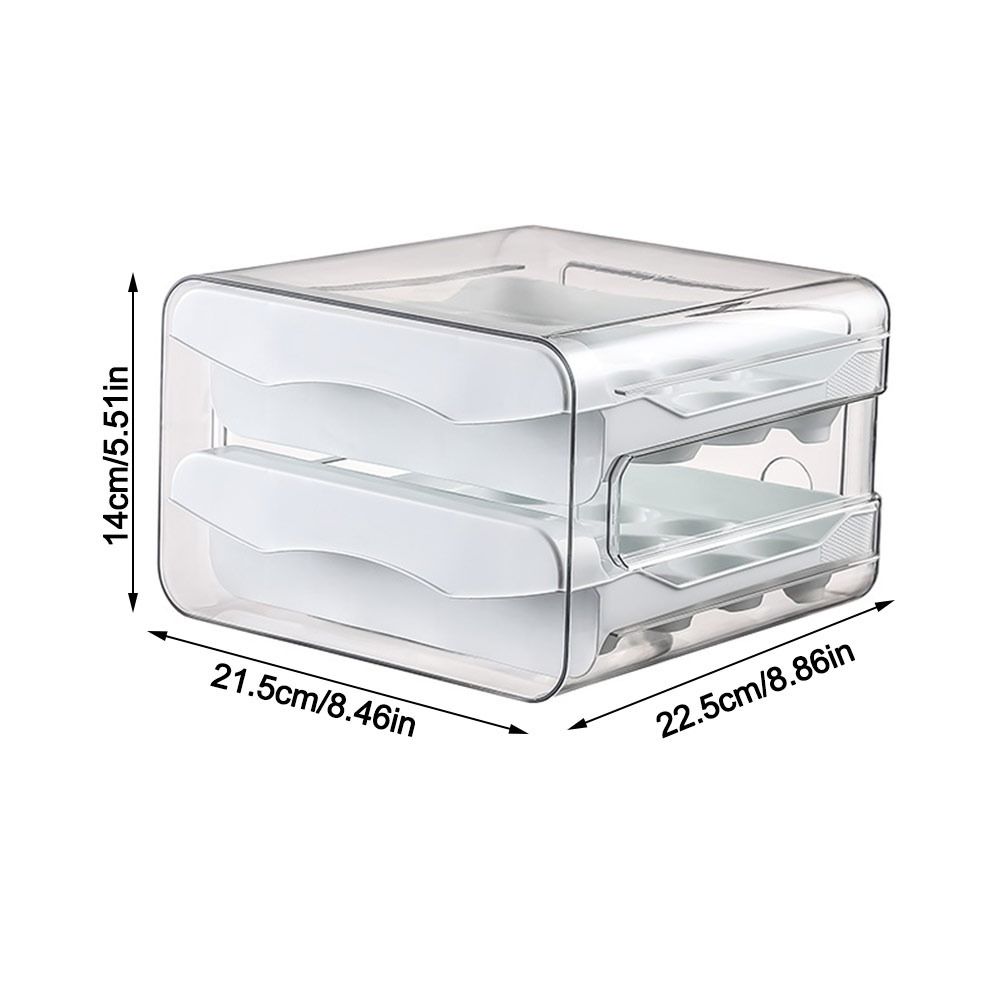 Sliding Drawer Egg Holder Transparent Fridge Egg Organizer Fresh Keeping Egg Container