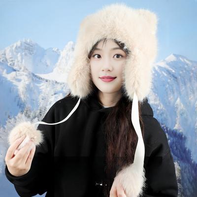 Niedliche Bärenohrmütze für Damen im Winter Koreanischer Stil Modisch und vielseitig Outdoor Plüsch Ohrenschutz Kälte Wärme Lei Feng Mütze