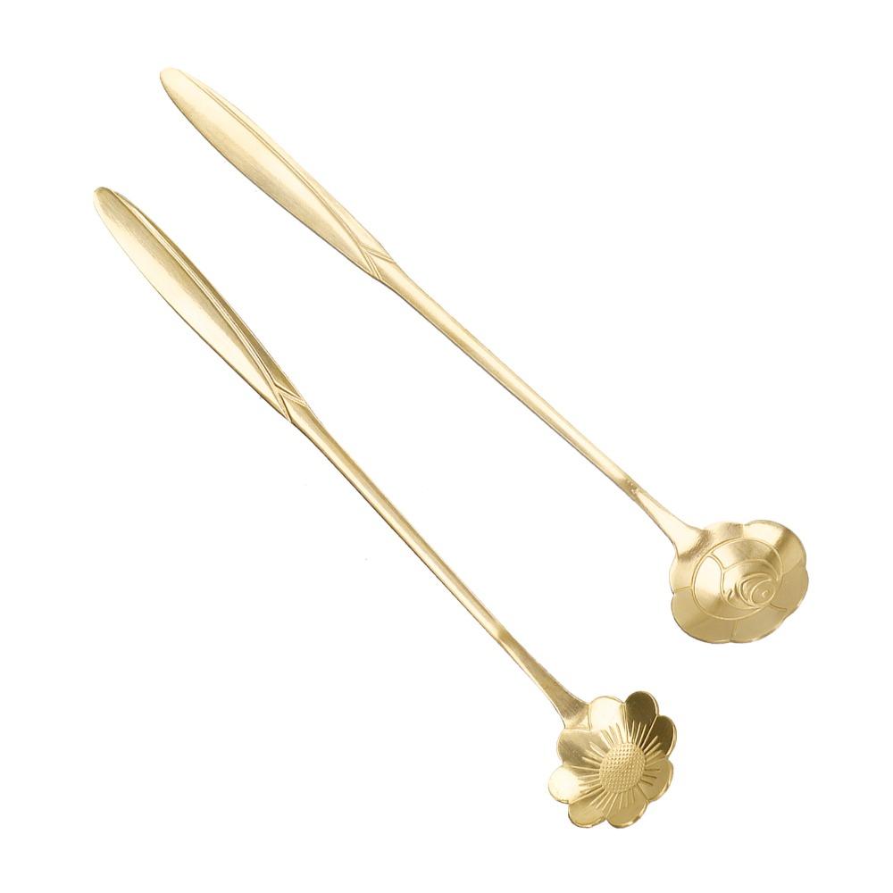 4Pcs Rustless Steel Stirring Spoon Multi-color Dessert Spoon Safe Beverage Stirrer Afternoon Tea