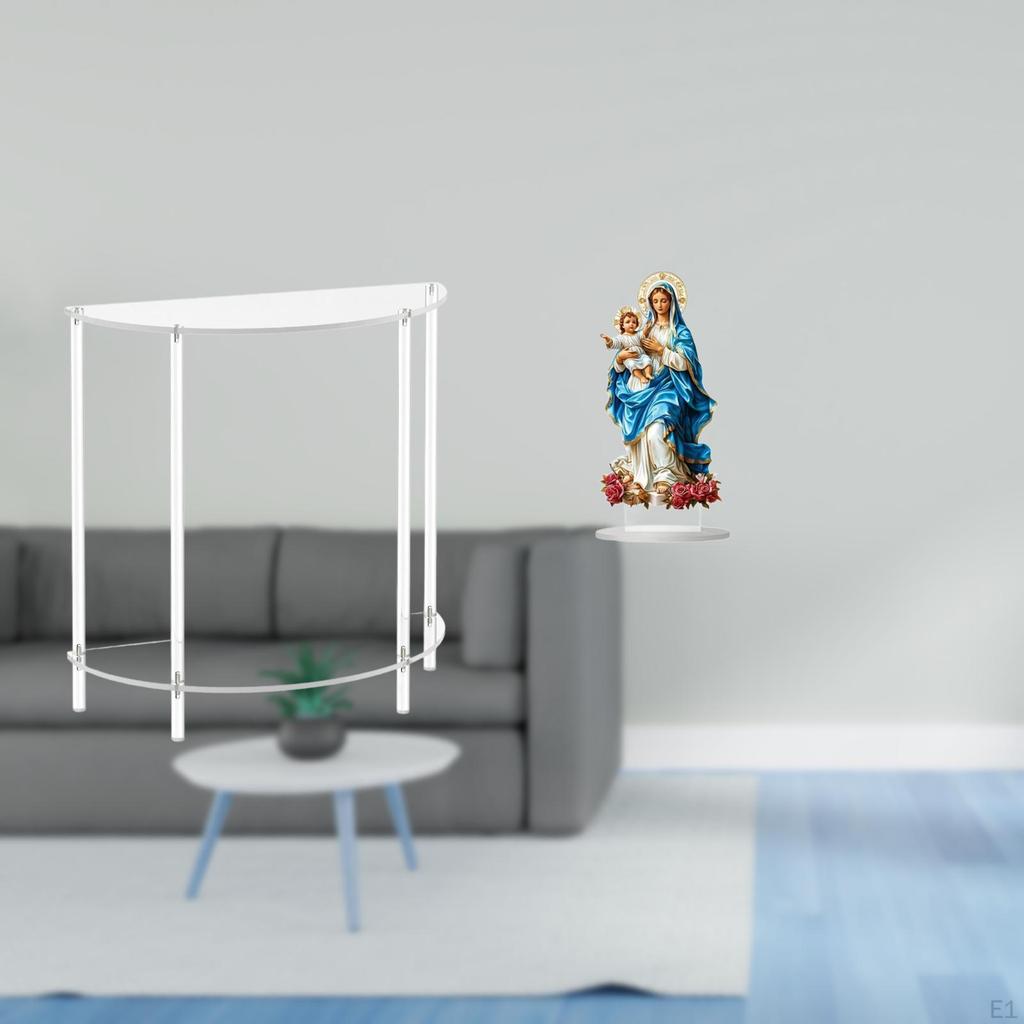 Acrylic Side Table for Small Space with 2 Tier End And Skinny Nightstand Home Living Room