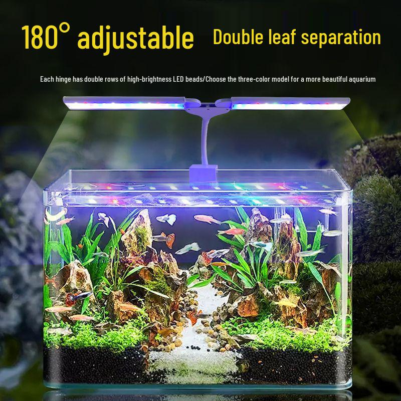 Super Bright Clip-on Full Spectrum LED Aquarium Light, Waterproof and Splashproof, Ideal for Mini Aquariums.