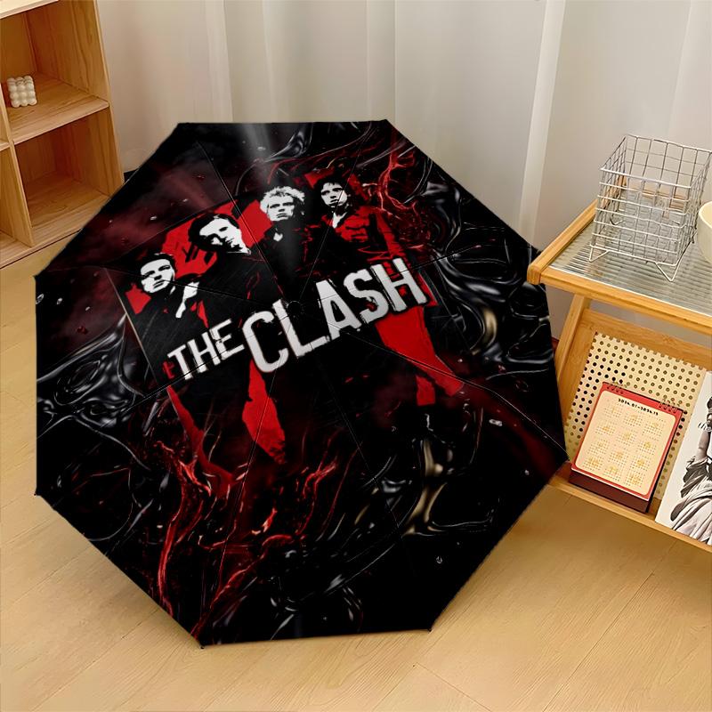 The Clash Print 8?Ribs Automatic Umbrella Wind Resistant Lightweight Folding Umbrella For Outdoor Travel