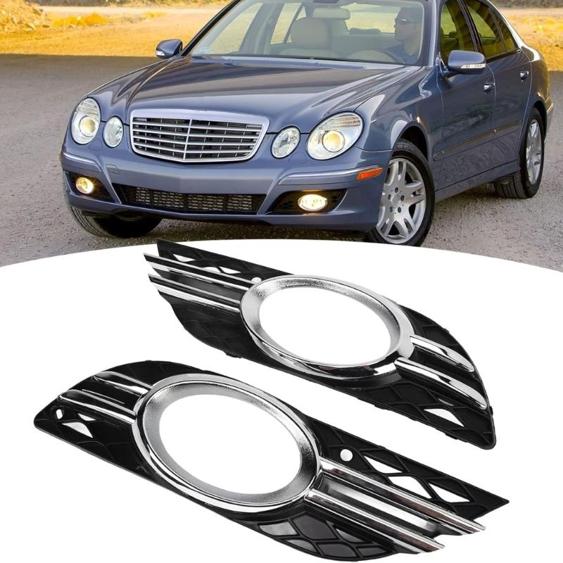 2pcs Fog Lamp Grille Inserts 2118850822 2118851174 2118851274 For E320 E350 E550 E63AMG Improved Nighttime Illumination