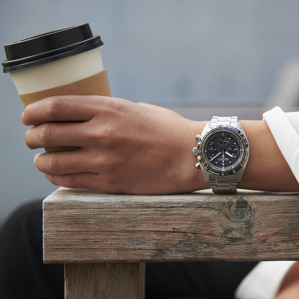 Seiko Watch Prospex Speedtimer Solar Chronograph Watch, Black, SBDL091, Men's