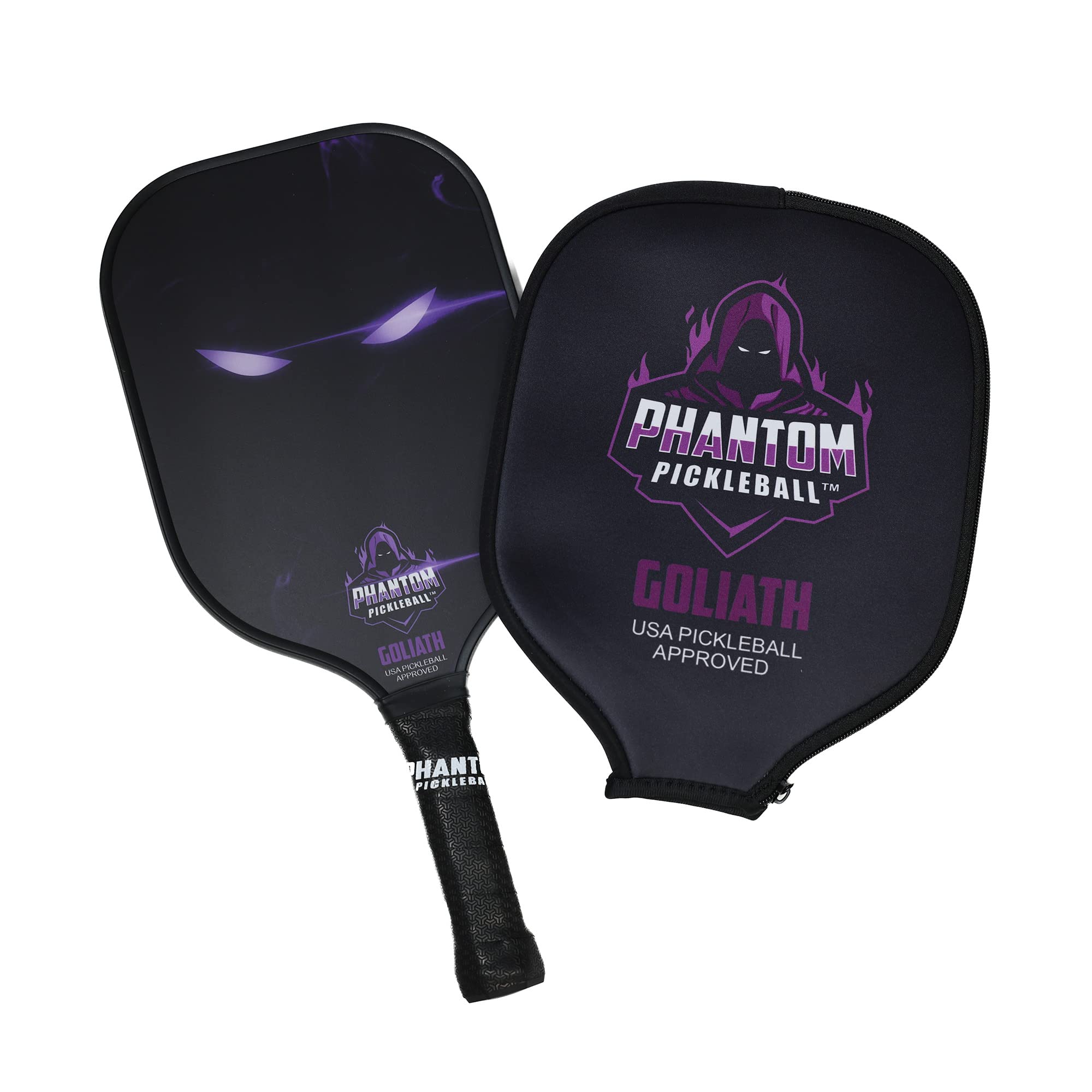 

Ракетки для пиклбола Phantom Goliath 16 мм из углеродного волокна с удлиненным корпусом - Max Grit and Spin - Одобрены USAPA - Ракетки для пиклбола - Оборудование для пиклбола