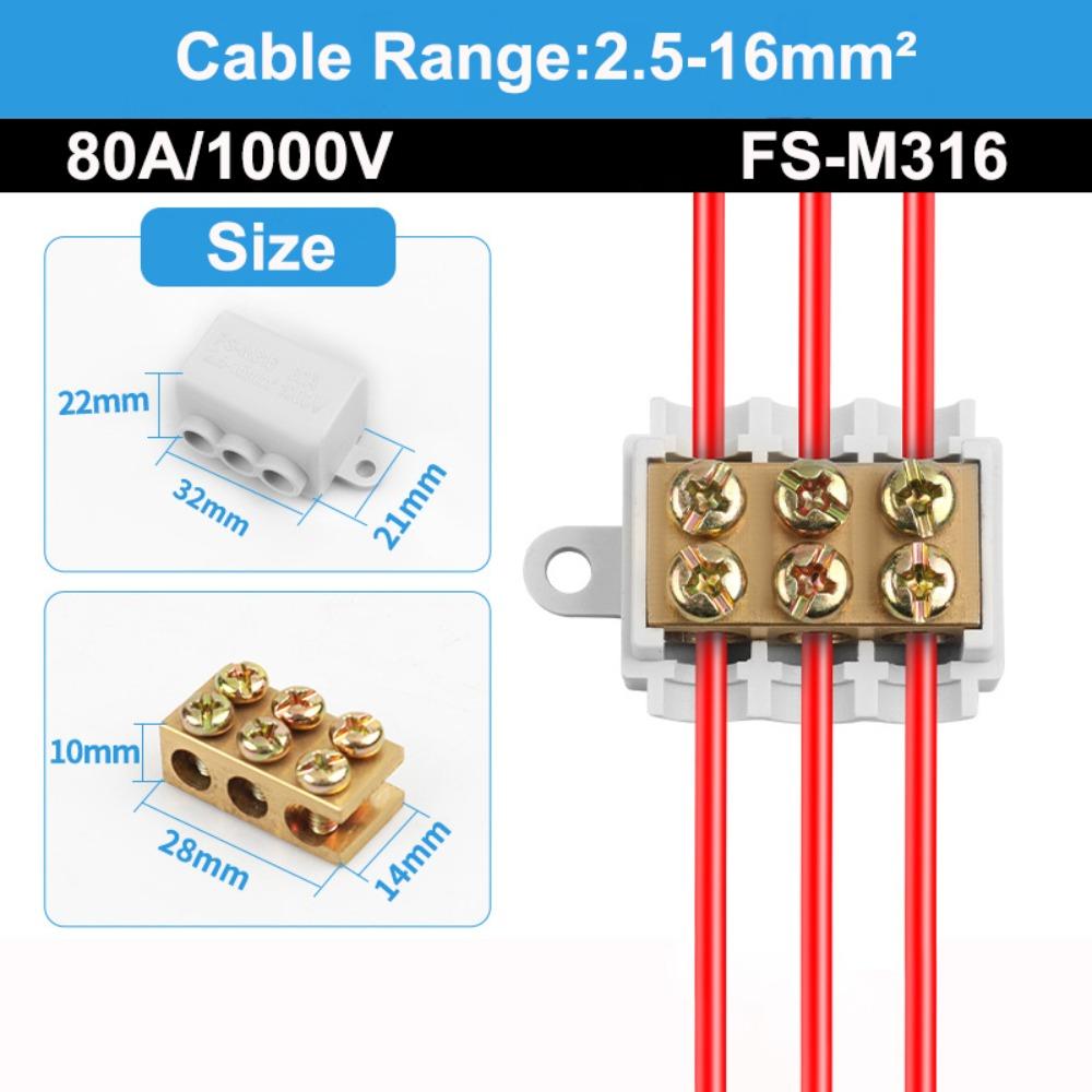 Electrical Connectors Conductor Brass High Power Splitter Large Current Universal Wire Connector Terminal Blocks Electrical