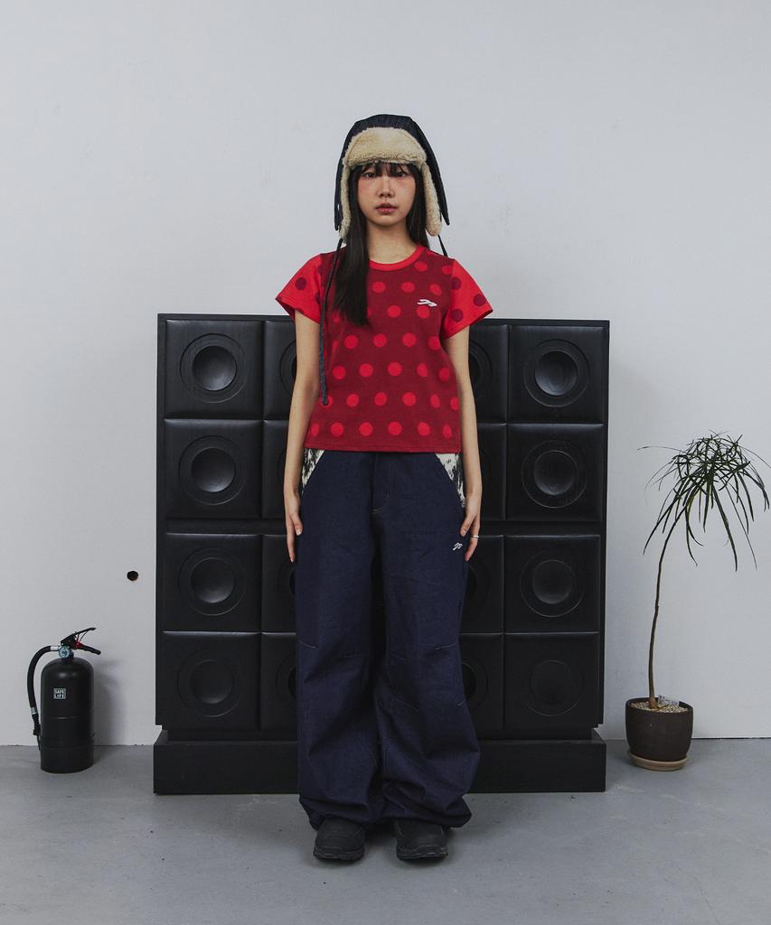 Tansanmageunesyum Dot Pattern T-Shirt (Red)