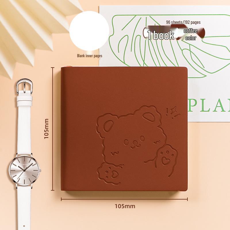 Cartoon Square A7 Softcover Notebook - Portable Pocket Journal for Travel & Stamps