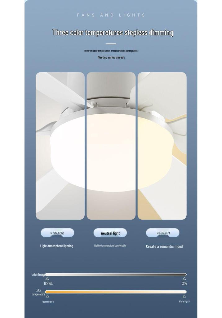 Silent Flower Pattern LED Ceiling Fan with E27 Base, Six Detachable Blades for Home, Bedroom, and Living Room.