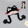 Furry Cartoon Head Cover with Ear for Outdoor Sports Furry Hat Kitten Oversized Headgear Hat for Winter