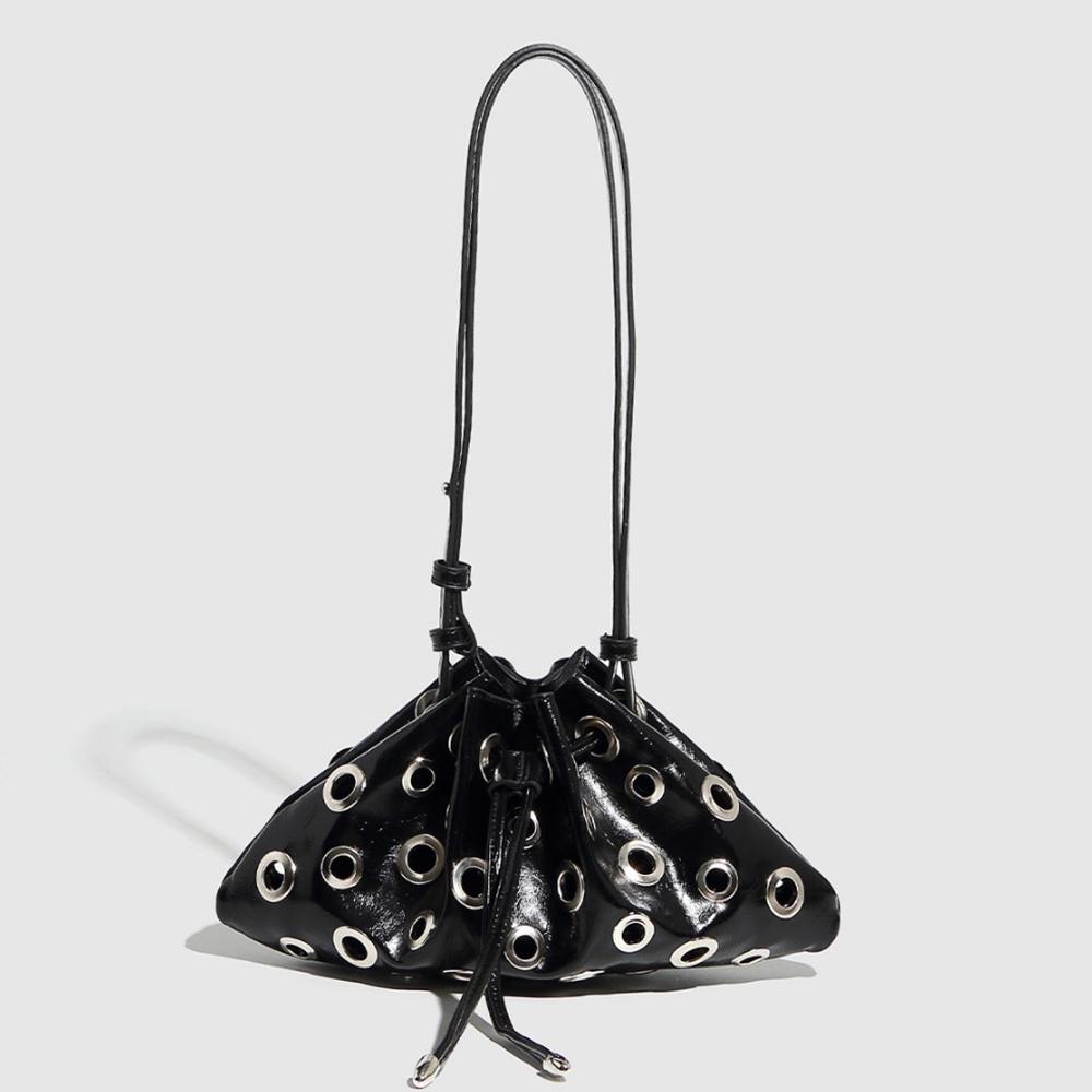 Ladies Luxury Bags Csw003 Women's Hollow Rivet Designer Shoulder Bag Designer Luxury Bags Drawstring Bucket Bags Handbags Mini Purses Chic