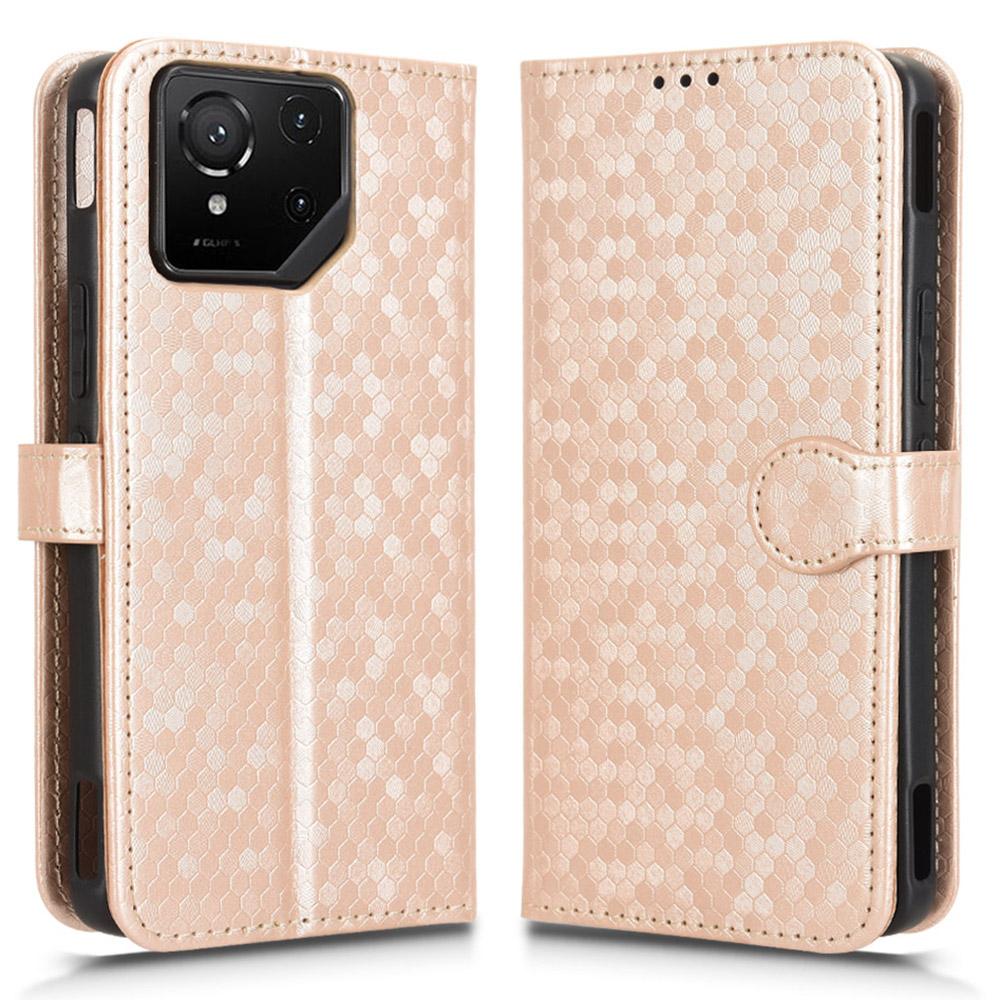 Pro Asus ROG Phone 9 5G/ROG Phone 9 Pro 5G Peněženkové pouzdro Vzor teček Ražba PU Kůže Kryt na telefon