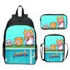 Lankybox Blocky Plüsch 3-teiliges Set Rucksack Cartoon Anime Schultasche für Kinder