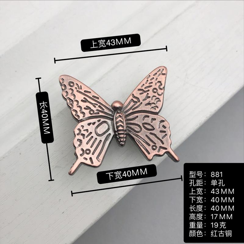 1 sztuka Vintage 3D Motyl Uchwyt do Szafki Retro Stop Cynku Gałki do Drzwi Szafki Kuchennej Szuflady Garderoby Meble Dekoracyjne