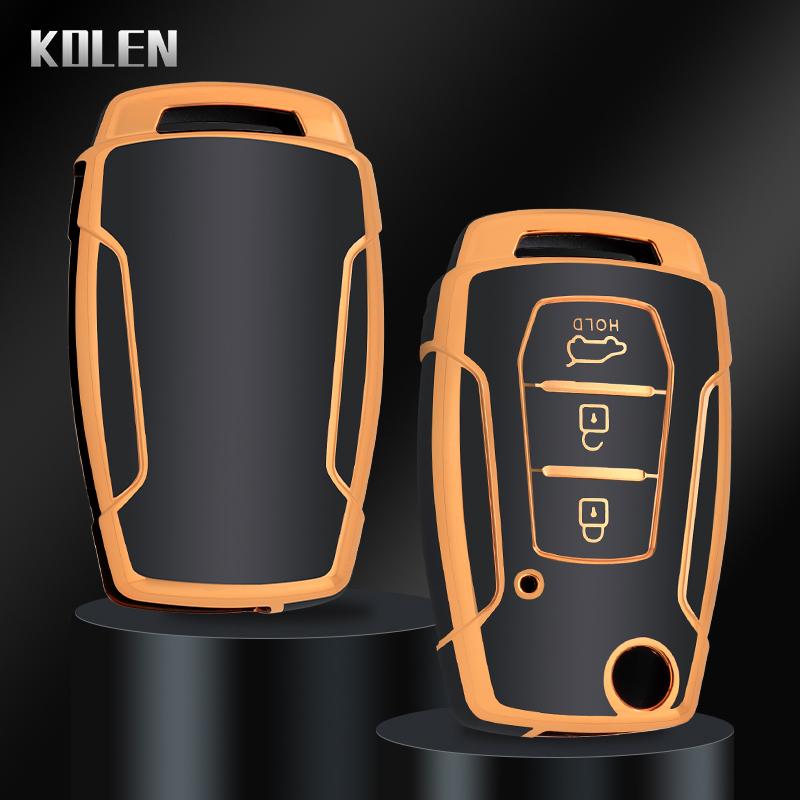 Tpu Car Flip Key Cover Case Shell Fob For Ssangyong Kyron 2 Sanka Actyon Korando Tivoli Rexton Keyless Protector Holder Keychain