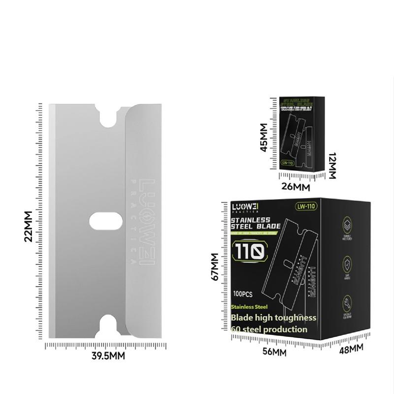 

LUOWEI LW-110 Stainless Steel Blade for Mobile Phone Maintenance High Toughness Repair Disassembly Double-sided Blade Tool