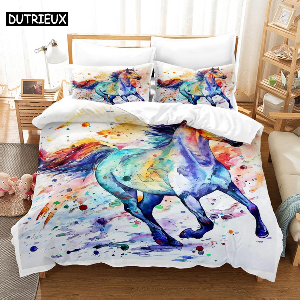 Comforter 3D Printed Queen - Size Horse - Themed Bedding Set For Bedroom