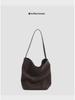 2024 Autumn/Winter High-End Matte Leather Women's Large Capacity Bucket Tote Bag - Versatile for Commuting