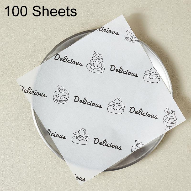 

100Pcs Bento Cake Box Food Basket Liner Paper Sheets 7 x7 Greaseproof Paper Baking Packing Paper Hamburger Cupcake Deli Wax 18*18cm