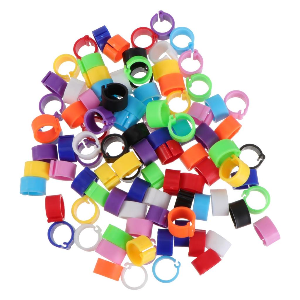100 Piece Set Poultry Foot Rings Bird Identification Rings Chicken Duck Foot Rings Clips Chicken Duck Foot Rings Pigeon Duck Chicken Foot Rings Split