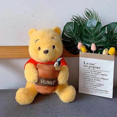 Urso Pooh Winnie Segurando o Pote de Mel Brinquedos de Pelúcia Fofos Kawaii Winnie The Pooh Bonecos de Pelúcia Presentes Para Crianças