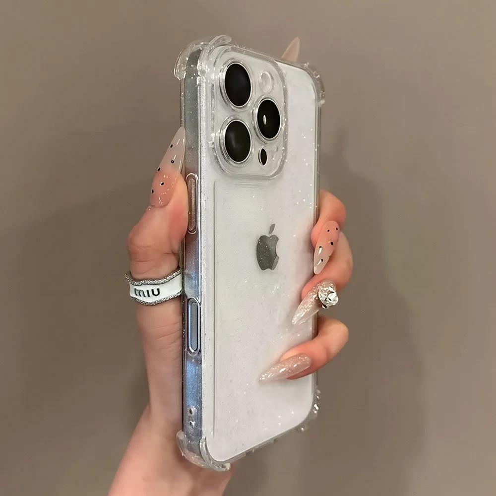 Glitzer Bling Klare Hülle für iPhone 17 Pro Max 16 15 14 13 12 11 Pro Max 16 PLUS 17 Air Silikon Weich Transparent Bumper Hülle