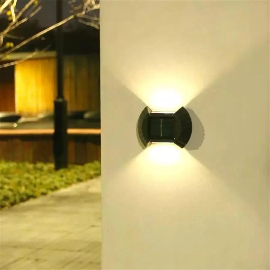 

1/2/4Pcs Outdoor Solar Wall Lights 8LED Waterproof Solar Stair Aisle Up and Down Luminous Wall Washer Lamp for Garden Decoration 1PCS теплый белый
